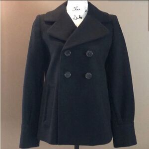 Banana Republic Wool Pea Coat in Black Size M